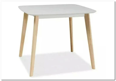 Стол обеденный Signal TIBI 90 (белый/дуб беленый)