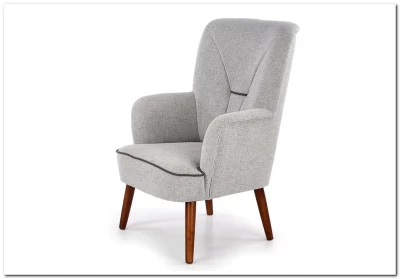 Кресло BISHOP  Halmar (светло-серый/орех)