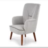 Кресло BISHOP  Halmar (светло-серый/орех)