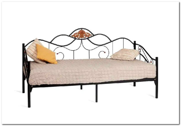 Купить Кровать Federica (mod. AT-881) 90*200 см (Day bed), красный дуб/черный с доставкой по России по цене производителя можно в магазине Другая Мебель в Тольятти