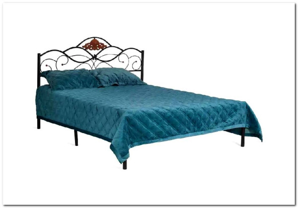 Купить Кровать Federica (mod. AT-881) 160*200 (Queen bed), красный дуб/черный с доставкой по России по цене производителя можно в магазине Другая Мебель в Тольятти