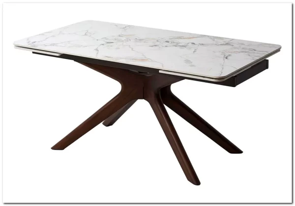 Стол EDER 160 GLOSS COLD JADE SOLID CERAMIC / Орех, ®DISAUR