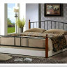 Купить Кровать AT-915 дерево гевея/металл 160*200 (Queen bed), красный дуб/черный с доставкой по России по цене производителя можно в магазине Другая Мебель в Тольятти
