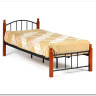 Купить Кровать AT-915 дерево гевея/металл 90*200 (Single bed), красный дуб/черный с доставкой по России по цене производителя можно в магазине Другая Мебель в Тольятти