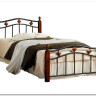 Купить Кровать AT-126 дерево гевея/металл 90*200 (Single bed), красный дуб/черный с доставкой по России по цене производителя можно в магазине Другая Мебель в Тольятти