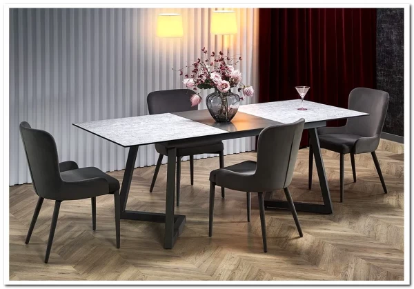 Стол раскладной HALMAR TIZIANO светло-серый/темно-серый Стол раскладной HALMAR TIZIANO светло-серый/темно-серый