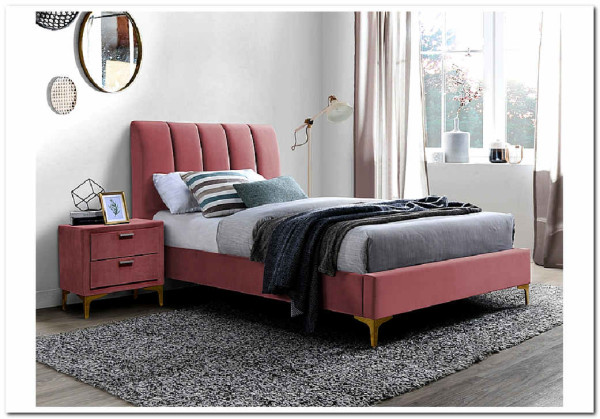 Кровать SIGNAL MIRAGE VELVET 90, античный розовый / золото тк. 185
