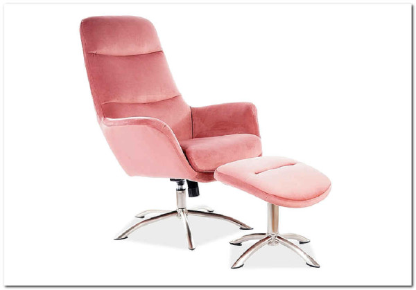 Комплект Signal NIXON VELVET BLUVEL 52 (кресло+подставка для ног) античный розовый Комплект Signal NIXON VELVET BLUVEL 52 (кресло+подставка для ног) античный розовый