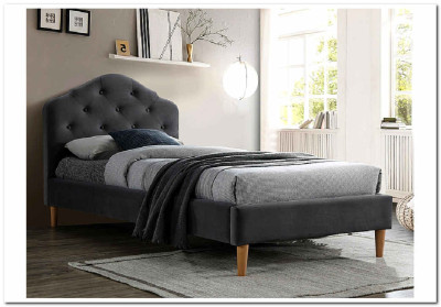 Кровать SIGNAL CHLOE VELVET 90 серый / дуб тк. BL14