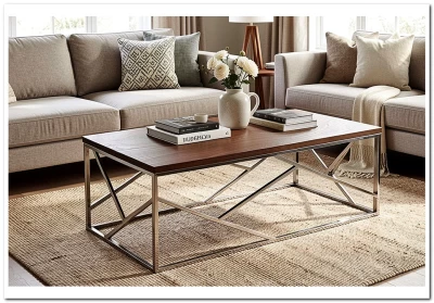 Стол журнальный Signal ESCADA A (орех/серебряный)