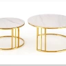 Комплект Halmar MERCURY 3, 2 стола журнальных (белый мрамор/золотой)