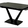 Стол ALATRI 120 MATT GOLDEN BLACK SINTERED STONE / BLACK