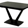 Стол ALATRI 120 MATT GOLDEN BLACK SINTERED STONE / BLACK