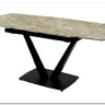Стол ALATRI 120 GLOSS ATHENS BROWN SINTERED STONE / BLACK 