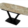 Стол ALATRI 120 GLOSS ATHENS BROWN SINTERED STONE / BLACK 
