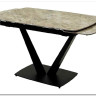 Стол ALATRI 120 GLOSS ATHENS BROWN SINTERED STONE / BLACK 