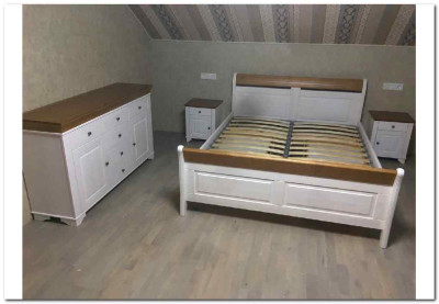 Кровать Бейли (массив) с ящиками 160х200