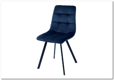Стул CHILLI SQUARE BLUVEL-86 NAVY BLUE велюр