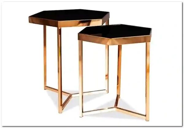 Комплект Signal MILOS, 2 стола журнальных черный/шампанское Комплект Signal MILOS, 2 стола журнальных черный/шампанское