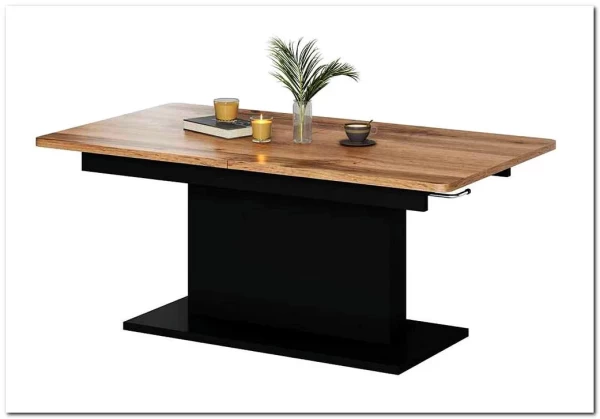 Стол-трансформер Halmar BUSETTI дуб вотан/черный мат