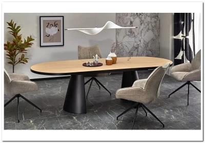 Стол обеденный Halmar GIACOMO 180 раскладной (натуральный/черный)