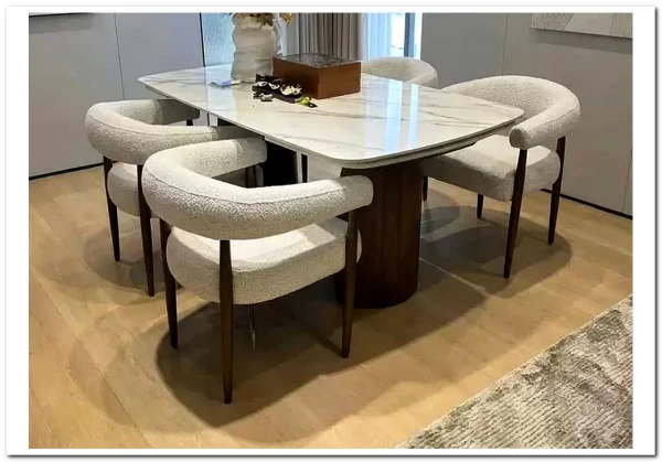 Стол ВЕСТБЕРГ (WESTBERG) 180 КАЛАКАТТА (GLOSS CALACATTA GOLD SOLID CERAMIC) / Орех натур, ®DISAUR