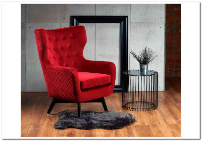 Кресло Halmar MARVEL (бордовый/черный)