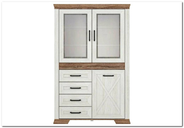 Витрина Marselle REG2W1D4S BRW для гостиной по цене 43 390 руб.