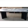 Стол АДАЖИО 240 (320) см MINERAL STONE NATURAL, керамика / Черный каркас