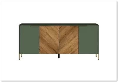 Тумба под телевизор Siena KOM4D дымчатый зеленый/дуб вотан BRW